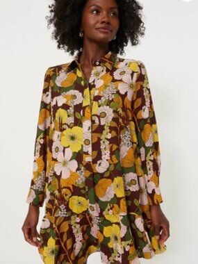 NWT Tuckernuck Retro Floral Crepe Callahan Shirt Dress